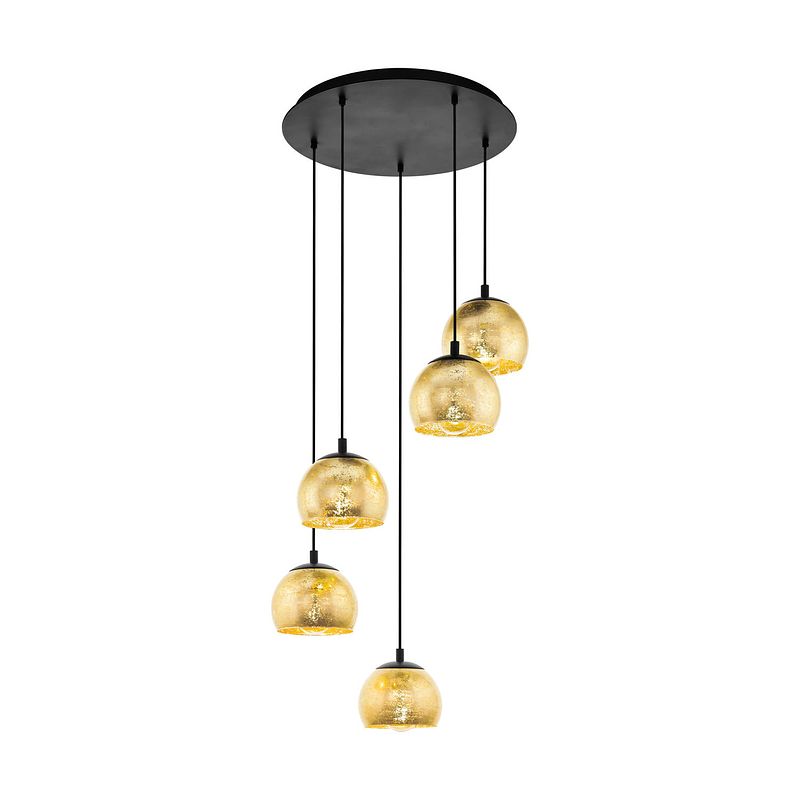 Foto van Eglo albaraccin hanglamp - e27 - ø 58,5 cm - zwart/goud