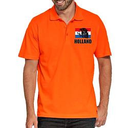 Foto van Oranje fan poloshirt / kleding holland met leeuw en vlag ek/ wk voor heren xl - feestshirts