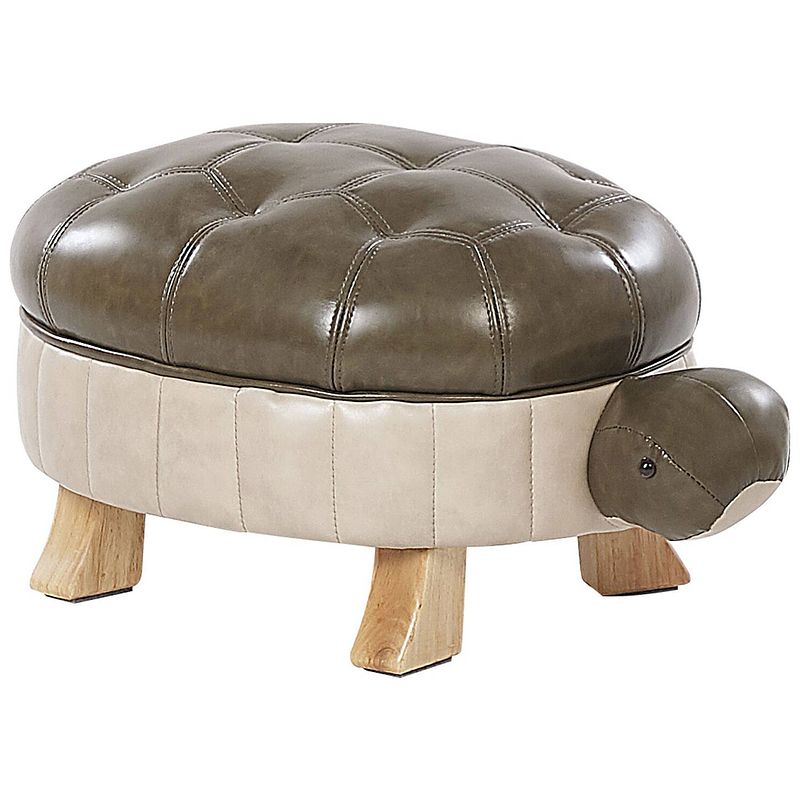 Foto van Beliani turtle - hocker-beige-kunstleer