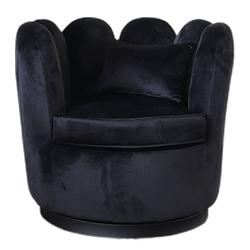 Foto van Fauteuil daphne velvet zwart draaibare fauteuil
