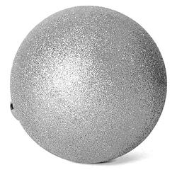Foto van Grote kerstballen zilver glitters kunststof 20 cm - kerstbal
