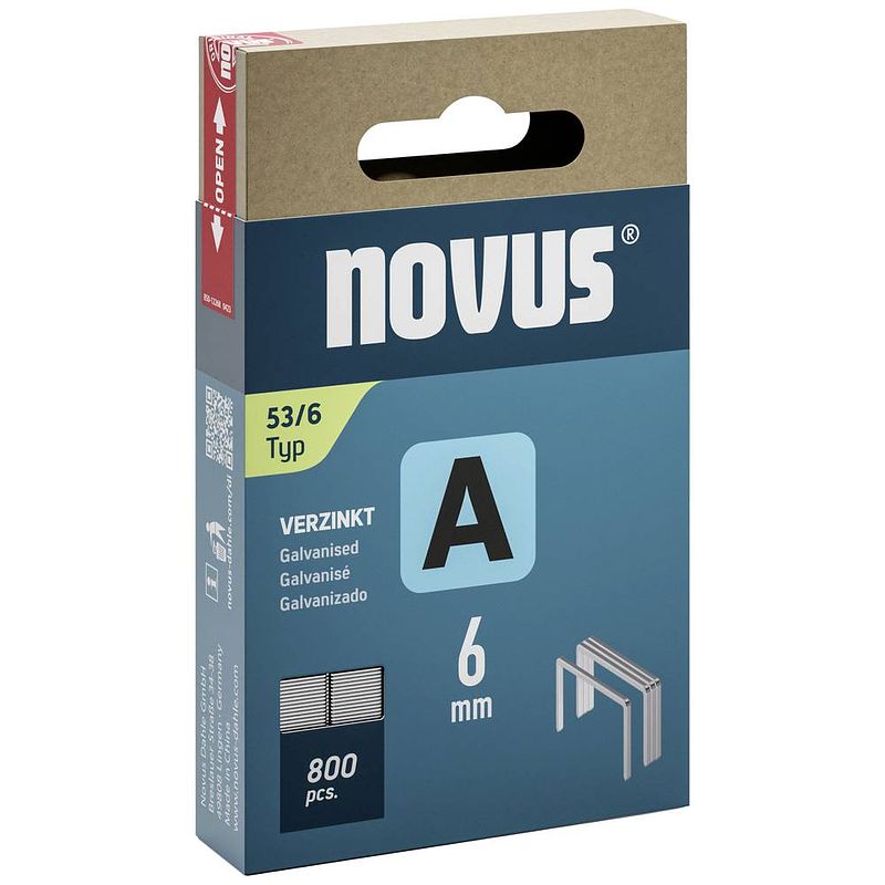 Foto van Novus nietjes type 53 800 stuk(s) 042-0776 afm. (l x b) 6 mm x 11.3 mm