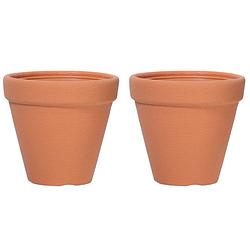 Foto van Prosperplast plantenpot/bloempot classic garden - 2x - buiten/binnen - kunststof - terracotta - d45 x h46 cm - plantenpo