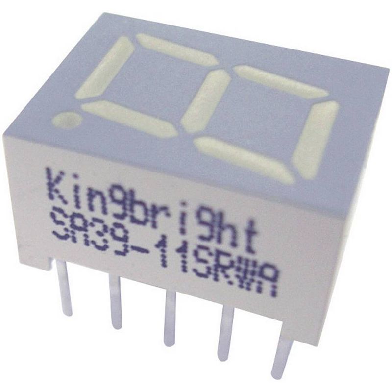 Foto van Kingbright 7-segments-display rood 10 mm 2 v aantal cijfers: 1 sa39-11ewa