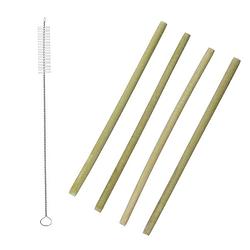 Foto van Cook concept bamboe rietjes 4 st - met reinigingsborstel - biologisch afbreekbaar