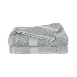 Foto van Twentse damast katoenen 2pack baddoeken - 60x110 - grijs