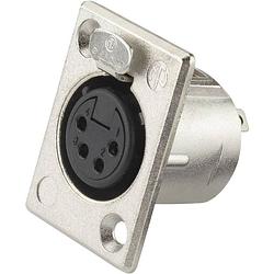 Foto van Neutrik nc4fp1 xlr-connector flensbus, contacten recht aantal polen: 4 zilver 1 stuk(s)