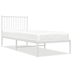 Foto van The living store robuust wit bedframe - 207 x 84.5 x 90.5 cm - metalen constructie