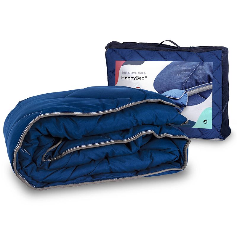 Foto van Happybed bedrukt dekbed - hoesloos dekbed - dekbed zonder overtrek - all year - eenpersoons 140x200 - navy - wasbaar