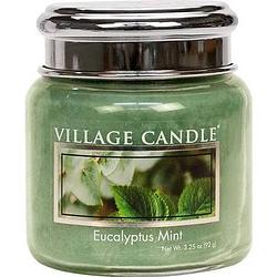 Foto van Village candle geurkaars eucalyptus mint 7 cm wax groen