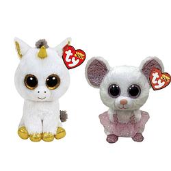 Foto van Ty - knuffel - beanie boo's - pegasus unicorn & nina mouse