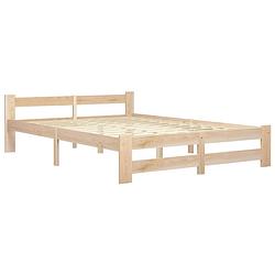 Foto van The living store grenenhouten bedframe - klassiek - bed - 204x147x55 cm - geschikt voor 140x200 cm matras