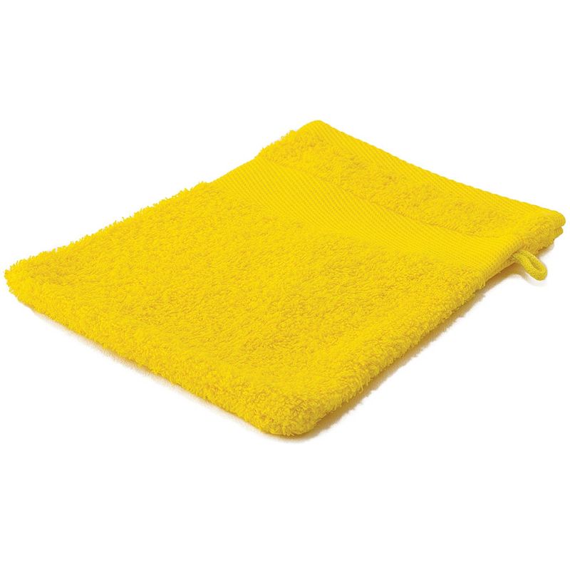 Foto van Arowell washand washandje 21 x 16 cm - 500 gram - geel - 5 stuks