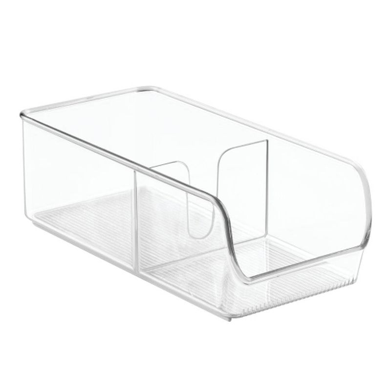 Foto van Idesign - open opbergbox met 2 vakken, 25.9 x 12.7 x 8.9 cm, kunststof, transparant - idesign linus