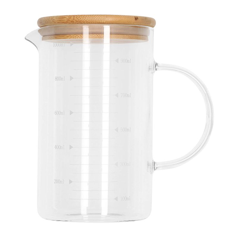 Foto van Krumble maatbeker glas met deksel - 1000 ml