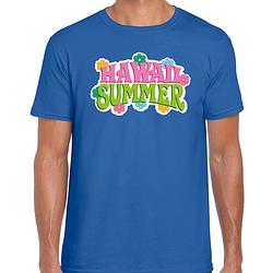 Foto van Hawaii summer t-shirt blauw voor heren m - feestshirts
