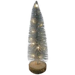 Foto van Peha kerstboom 43 cm led hout zilver/bruin