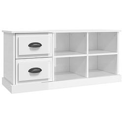 Foto van The living store tv-kast exclusief - 102x35.5x47.5 cm - hoogglans wit