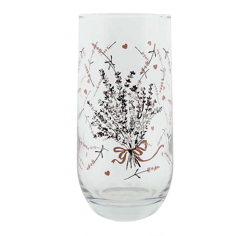 Foto van Clayre & eef waterglas ø 6*14 cm / 280 ml transparant glas lavendel drinkbeker drinkglas transparant drinkbeker