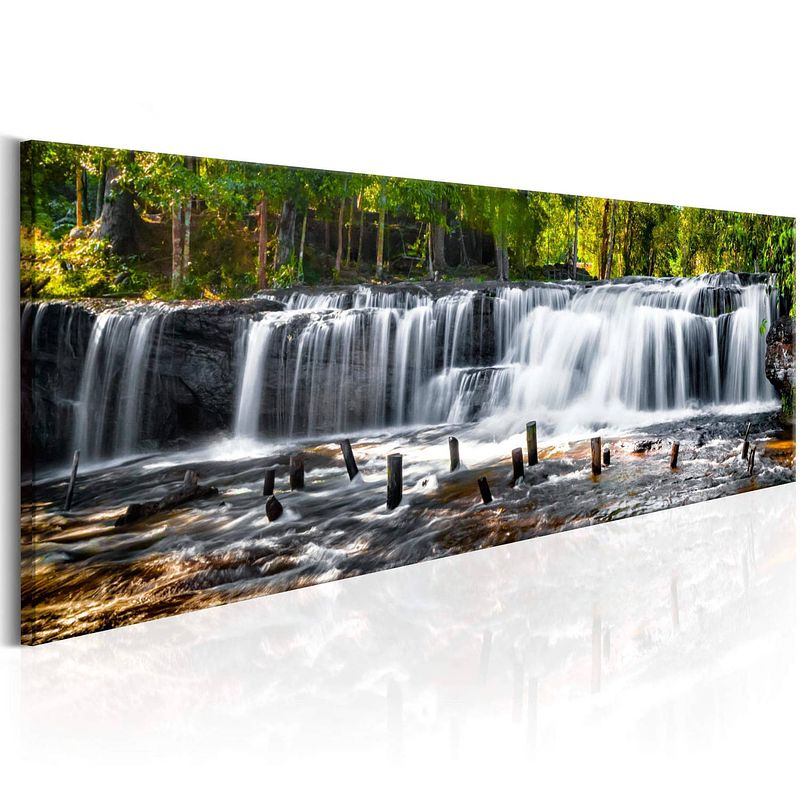 Foto van Artgeist fairytale waterfall canvas schilderij 120x40cm
