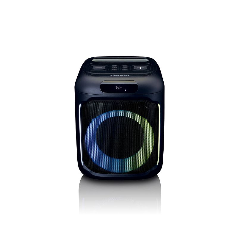 Foto van Bluetooth party speaker met led-lichteffecten en batterijduur van 14 uur lenco zwart