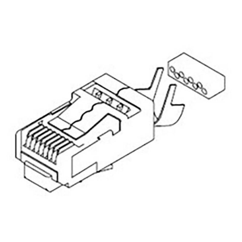 Foto van Molex molex mol datacom & specialty cat 5-7 mod jack/plu 449150011 stekker doorzichtig 1 stuk(s)