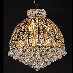 Foto van Lumilamp kroonluchter ø 48*55/180 cm e14/max 12*40w goudkleurig ijzer glas hanglamp kristal goudkleurig hanglamp