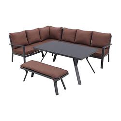 Foto van Gi sergio lounge dining set links - black/copper - 4-delig