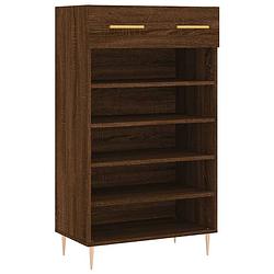 Foto van The living store schoenenkast - elegant - meubel - 60 x 35 x 105 cm - bruineiken