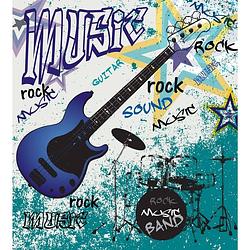 Foto van Dimex blue guitar vlies fotobehang 225x250cm 3-banen