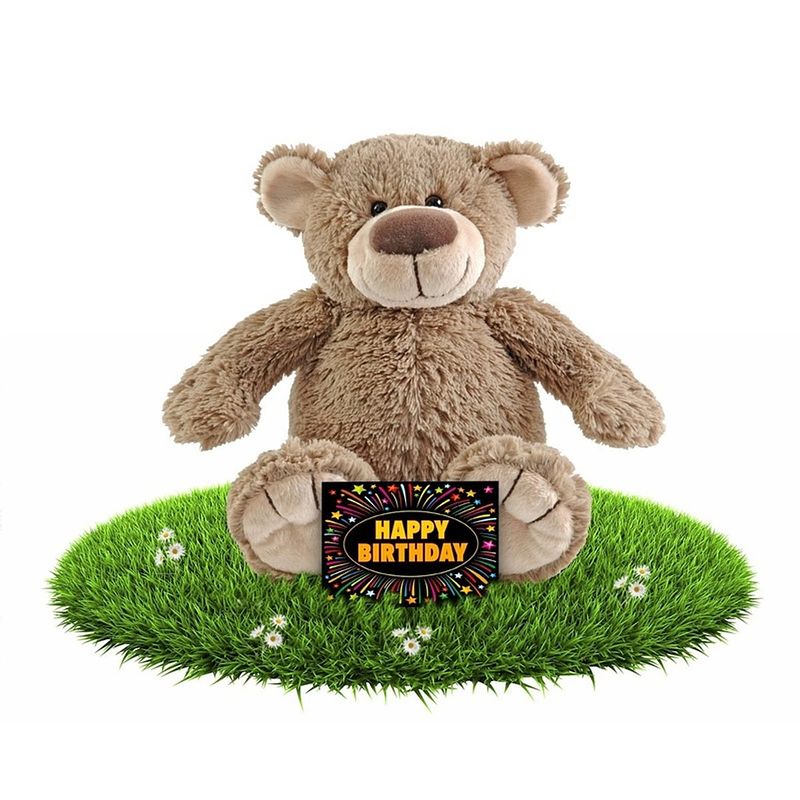 Foto van Verjaardag knuffel beer - 40 cm - incl. gratis verjaardagskaart