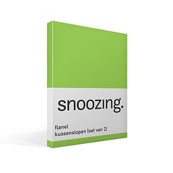 Foto van Snoozing - flanel - kussenslopen - set van 2 - 60x70 - lime