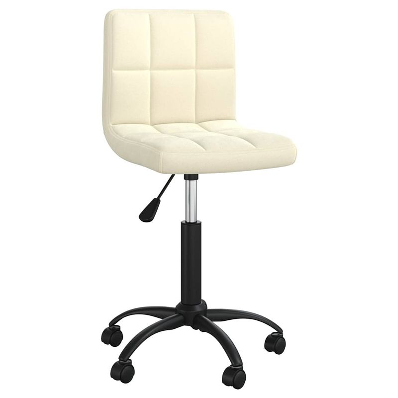 Foto van The living store draaibare eetkamerstoelen - fluweel - 40 x 47 x (76 - 87.5) cm - crème - 6 stuks