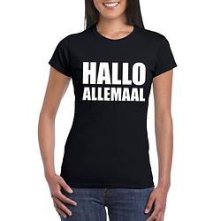 Foto van Hallo allemaal fun t-shirt zwart voor dames 2xl - feestshirts