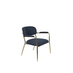 Foto van Anli style lounge chair jolien arm gold/dark blue