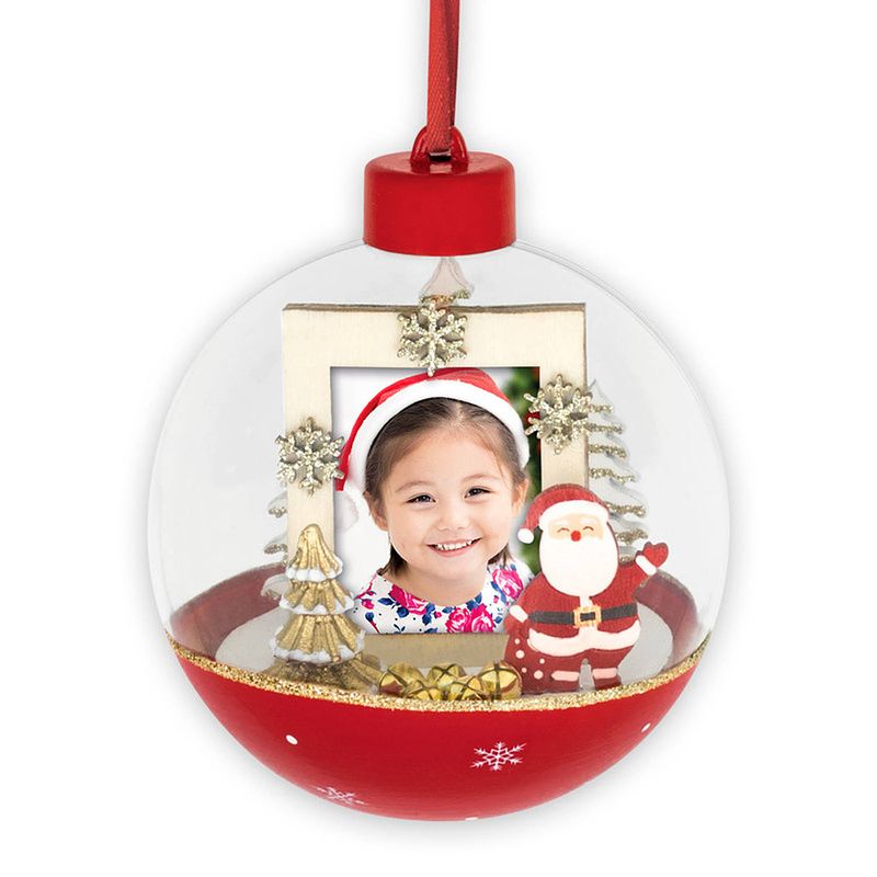 Foto van Haes deco - foto kerstbal xl voor pasfoto 3,5 x 4,5 cm - rond 10 cm - ls449hs