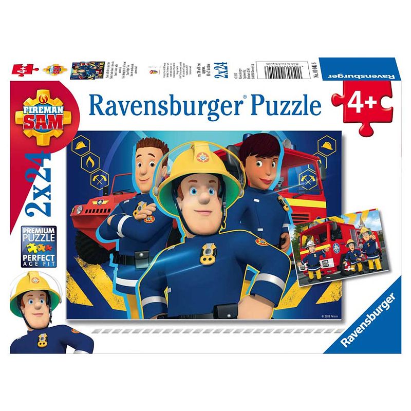 Foto van Ravensburger puzzel brandweerman sam helpt je uit de brand - 2 x 24 stukjes