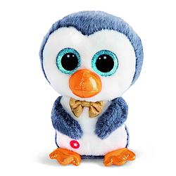 Foto van Nici pinguin sniffy - pluche knuffel - wit/blauw - 15 cm - knuffeldier