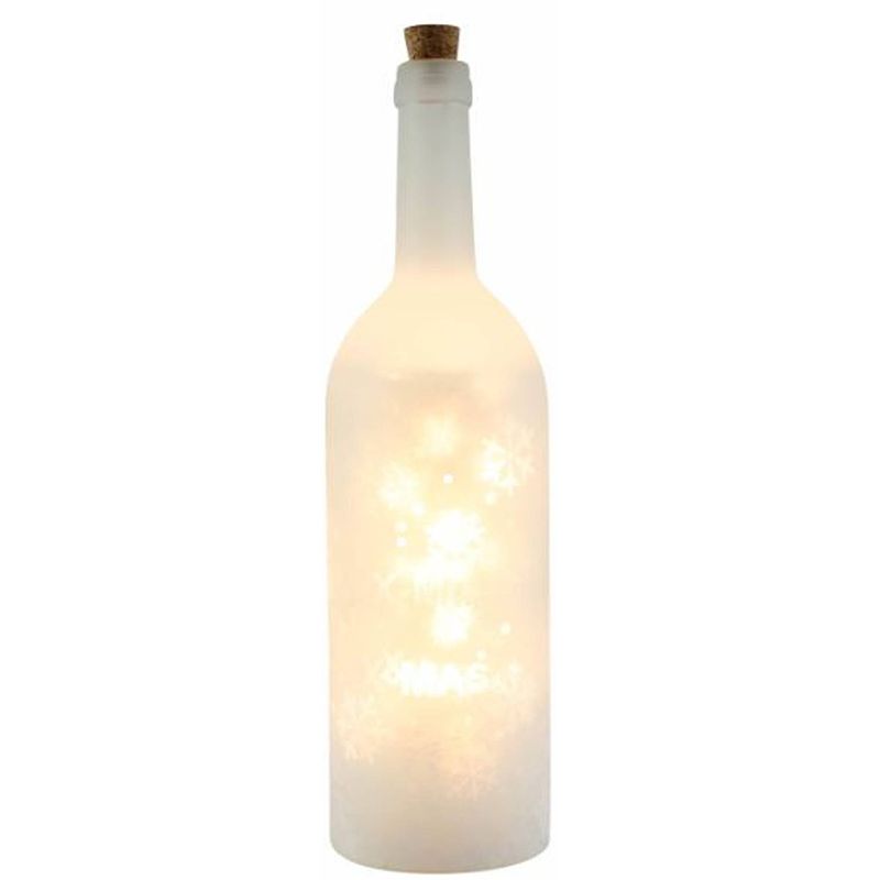 Foto van Peha decoratiefles kerst 14 led 9 x 32 cm glas transparant