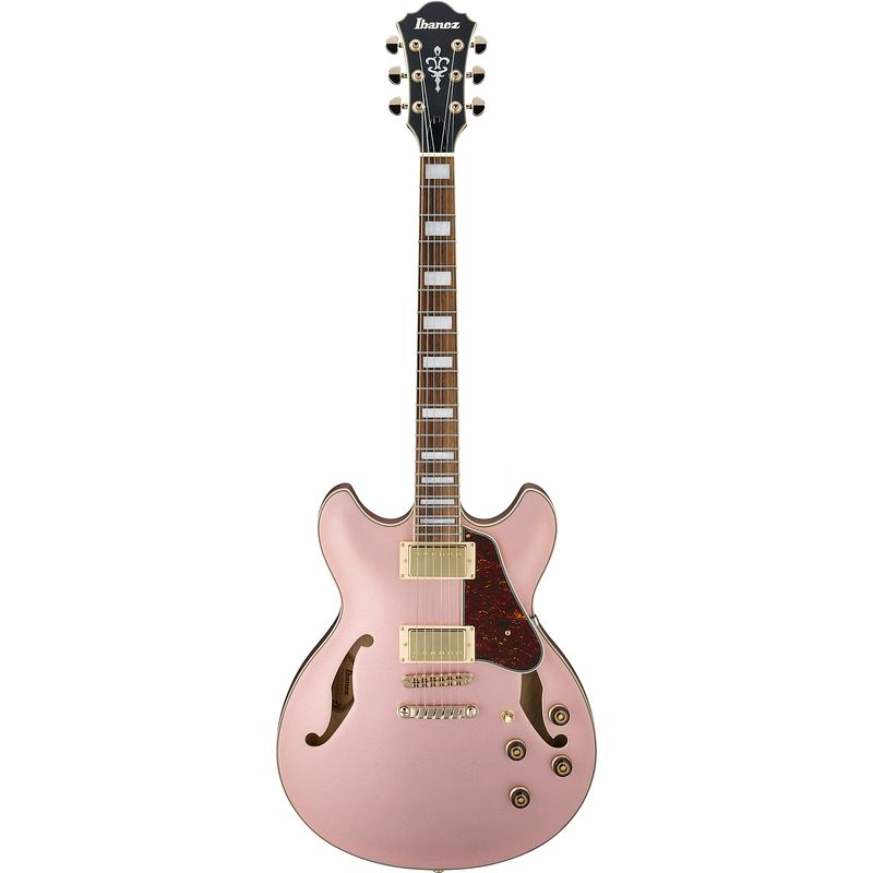 Foto van Ibanez as73g artcore rose gold metallic flat semi-akoestische gitaar