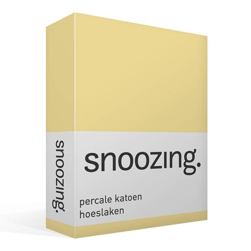 Foto van Snoozing - hoeslaken -140x220 - percale katoen - geel