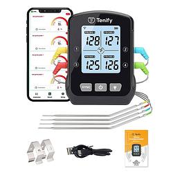 Foto van Tenify vleesthermometer - draadloos met mobiele app -bbq thermometer - bluetooth - digitaal keukenthermometer