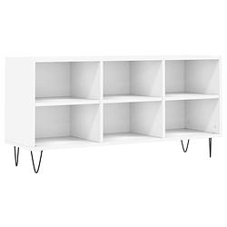 Foto van The living store tv-meubel tv-kast - 103.5 x 30 x 50 cm - wit - bewerkt hout en ijzer