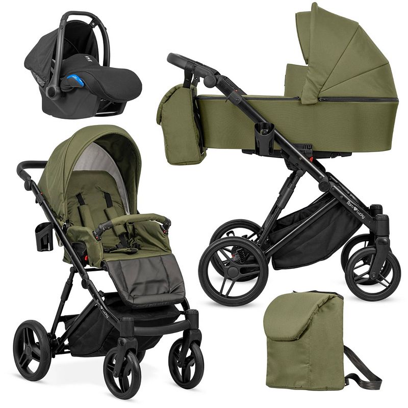 Foto van Born lucky kinderwagen 3 in 1 adore groen