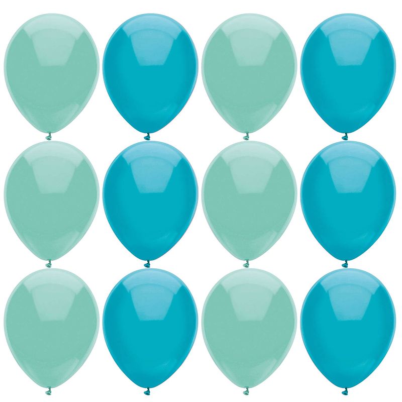Foto van Ballonnen verjaardag/thema feest - 200x stuks - mintgroen/turquoise - ballonnen