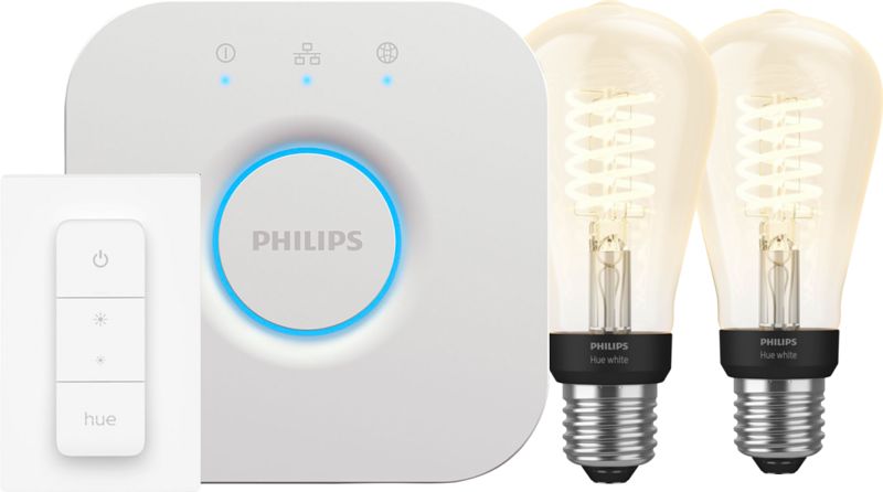 Foto van Philips hue filament white edison e27 2-pack startpakket