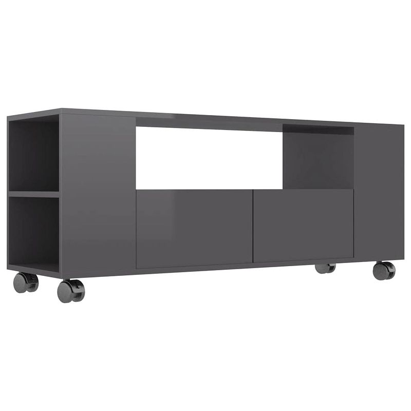 Foto van Vidaxl tv-meubel 120x35x43 cm spaanplaat hoogglans grijs