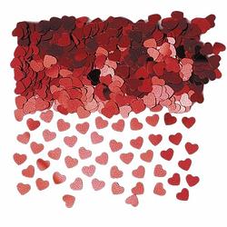 Foto van Rode glimmende hartjes confetti 10 zakjes - confetti