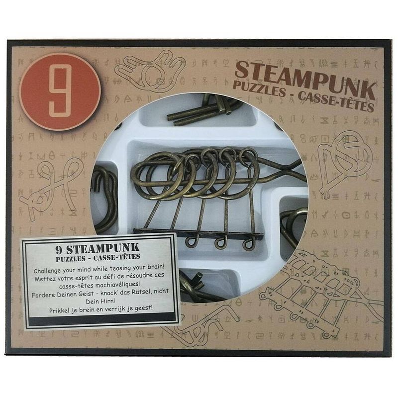 Foto van Eureka steampunk puzzles - 9 puzzles in brown box *-**** (only available in display 52473200)