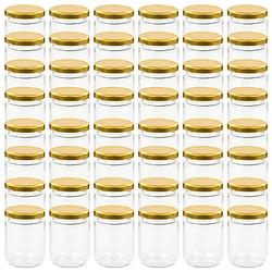 Foto van Vidaxl jampotten met goudkleurige deksels 48 st 230 ml glas